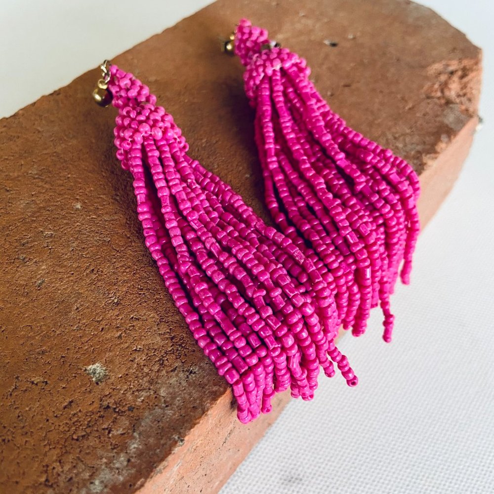 Vintage Beaded Tassle Earrings